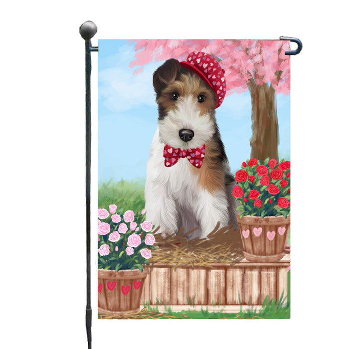 Personalized Rosie 25 Cent Kisses Wire Fox Terrier Dog Custom Garden Flag GFLG64828
