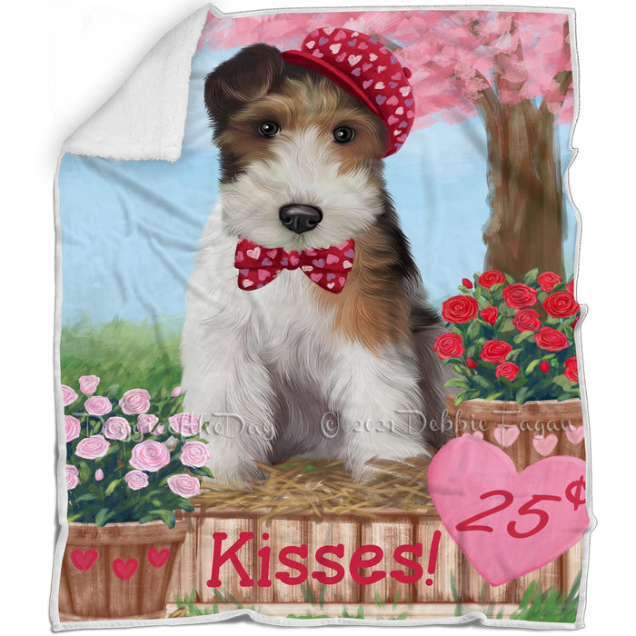 Rosie 25 Cent Kisses Wire Fox Terrier Dog Blanket BLNKT125850
