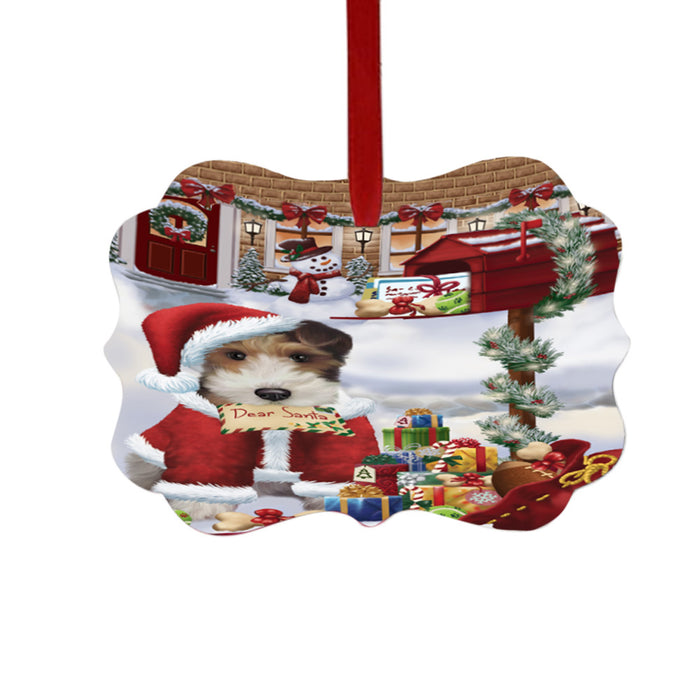 Wire Fox Terrier Dog Dear Santa Letter Christmas Holiday Mailbox Double-Sided Photo Benelux Christmas Ornament LOR49098