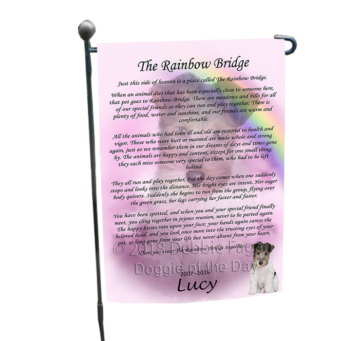 Rainbow Bridge Wire Fox Terrier Dog Garden Flag GFLG56289