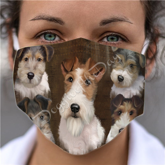 Rustic Wire Fox Terrier Dogs Face Mask FM50103