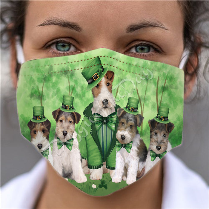 St. Patricks Day Irish Wire Fox Terrier Dogs Face Mask FM50203