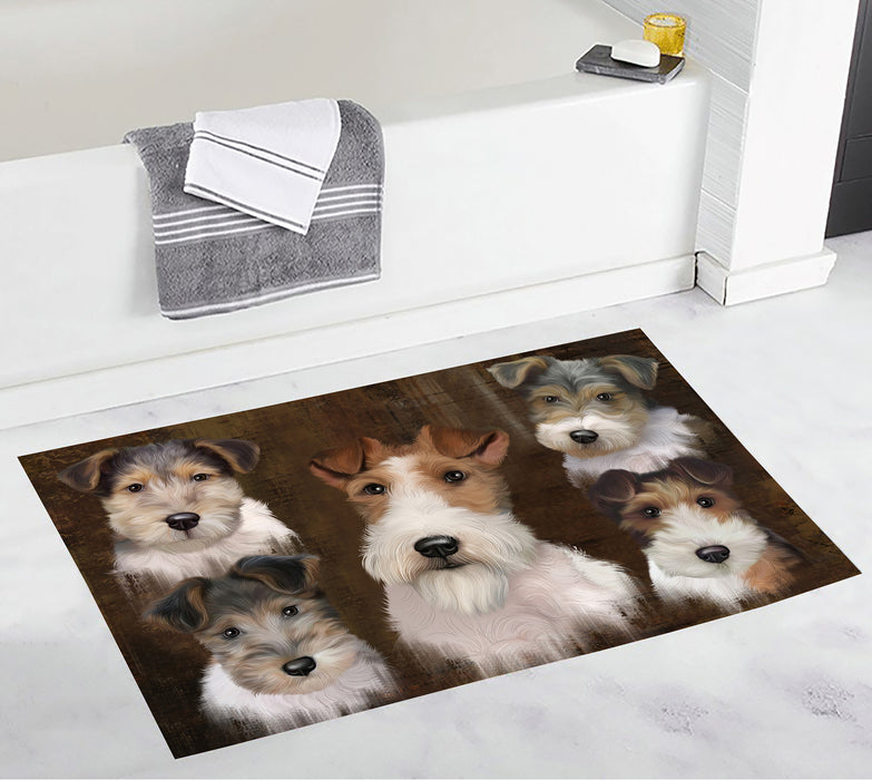 Rustic Wire Fox Terrier Dogs Bath Mat