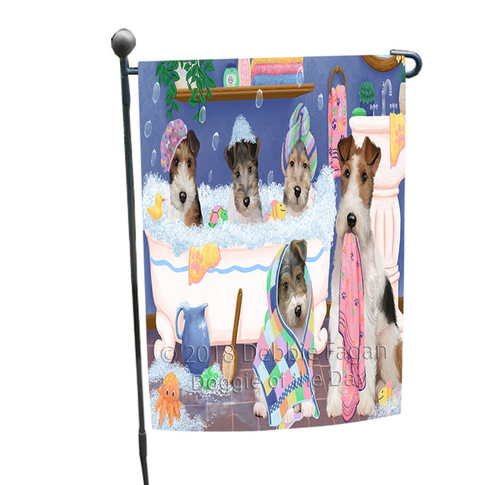 Rub A Dub Dogs In A Tub Wire Fox Terriers Dog Garden Flag GFLG57464