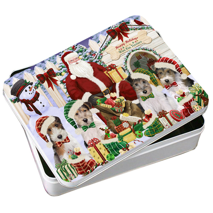 Spring Dog House Wire Fox Terriers Dog Photo Storage Tin PITN52613