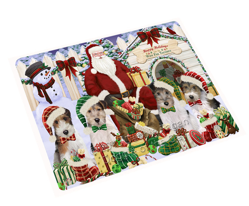 Christmas Dog House Wire Fox Terriers Dog Cutting Board C61932