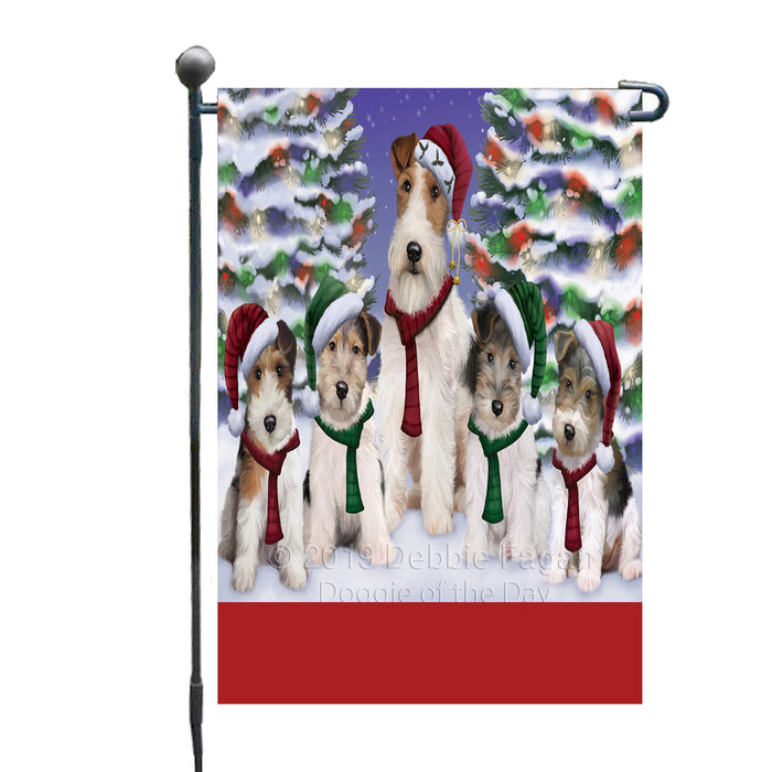 Personalized Christmas Happy Holidays Wire Fox Terrier Dogs Family Portraits Custom Garden Flags GFLG-DOTD-A59161