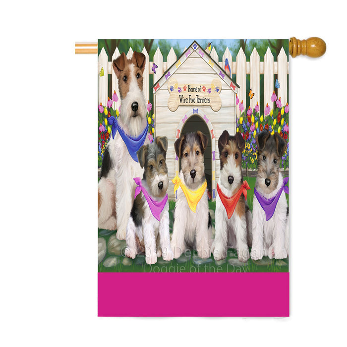 Personalized Spring Dog House Wire Fox Terrier Dogs Custom House Flag FLG-DOTD-A63103