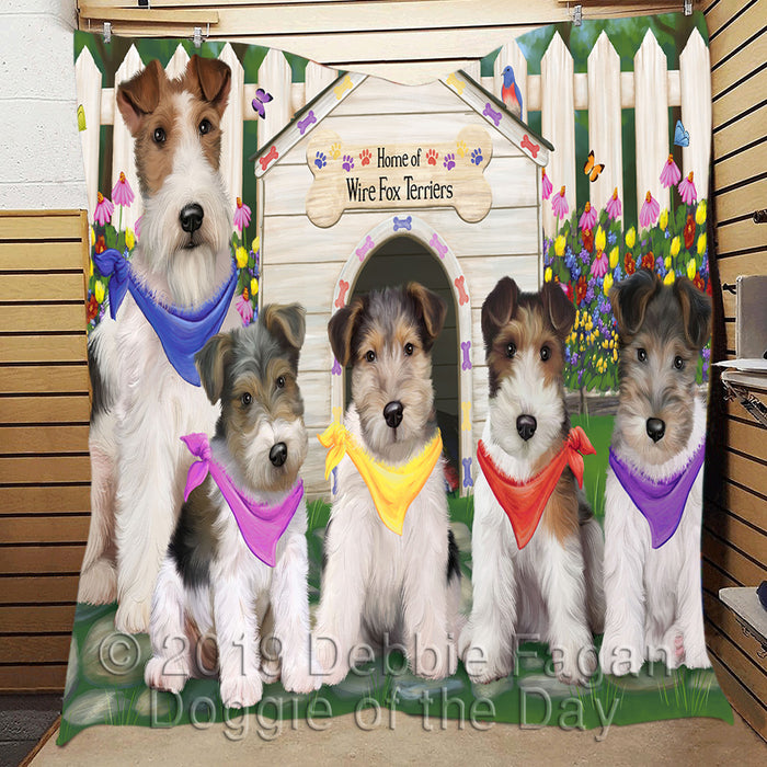 Spring Dog House Wire Fox Terrier Dogs Quilt