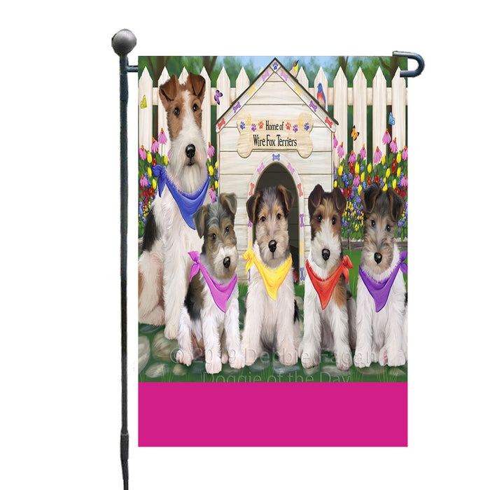 Personalized Spring Dog House Wire Fox Terrier Dogs Custom Garden Flags GFLG-DOTD-A63047