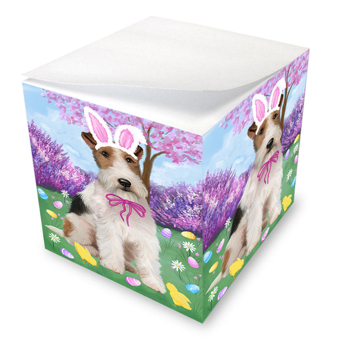 Easter Holiday Wire Fox Terrier Dog Note Cube NOC55073