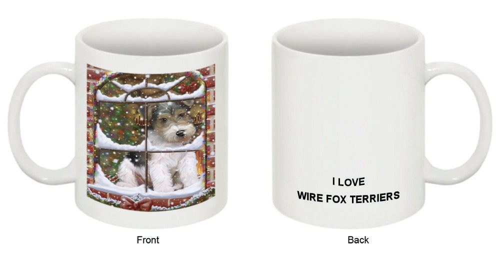 Please Come Home For Christmas Wire Fox Terrier Dog Sitting In Window Coffee Mug MUG49052