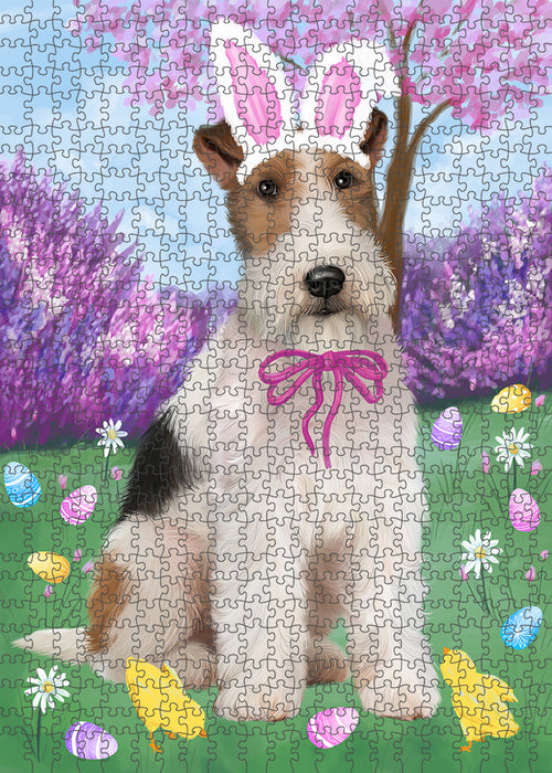 Easter Holiday Wire Fox Terrier Dog Puzzle with Photo Tin PUZL96052
