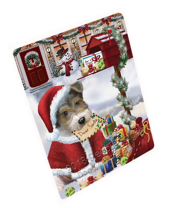 Wire Fox Terrier Dog Dear Santa Letter Christmas Holiday Mailbox Large Refrigerator / Dishwasher Magnet RMAG82248