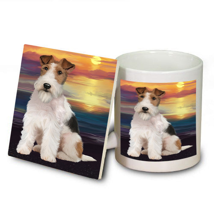 Wire Fox Terrier Dog Mug and Coaster Set MUC52799