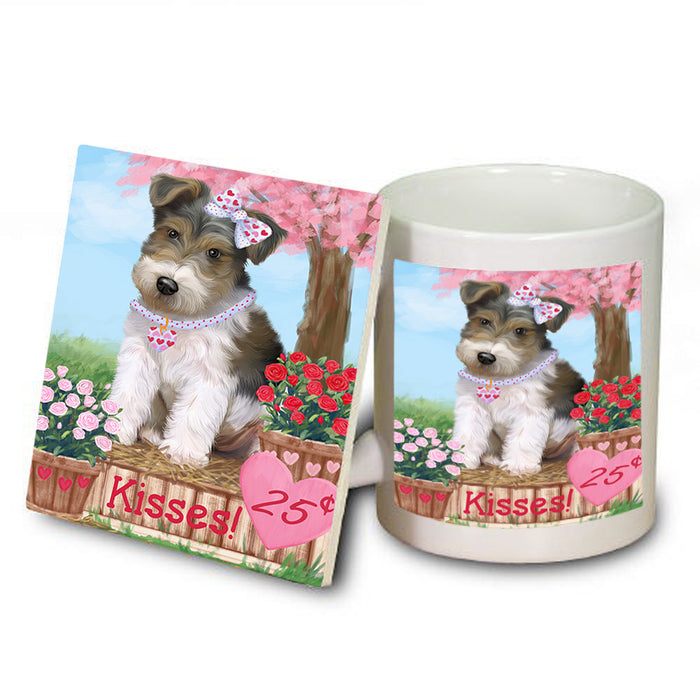 Rosie 25 Cent Kisses Wire Fox Terrier Dog Mug and Coaster Set MUC56260