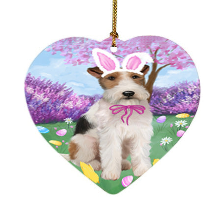 Easter Holiday Wire Fox Terrier Dog Heart Christmas Ornament HPOR57357