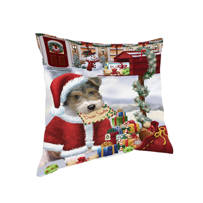 Wire Fox Terrier Dog Dear Santa Letter Christmas Holiday Mailbox Pillow PIL70868