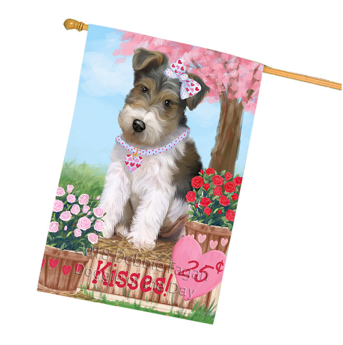 Rosie 25 Cent Kisses Wire Fox Terrier Dog House Flag FLG56952