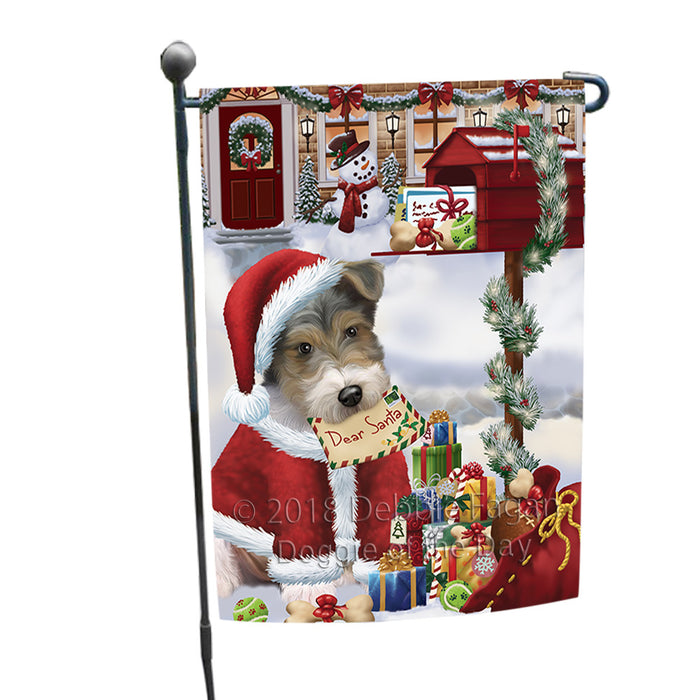 Wire Fox Terrier Dog Dear Santa Letter Christmas Holiday Mailbox Garden Flag GFLG53623