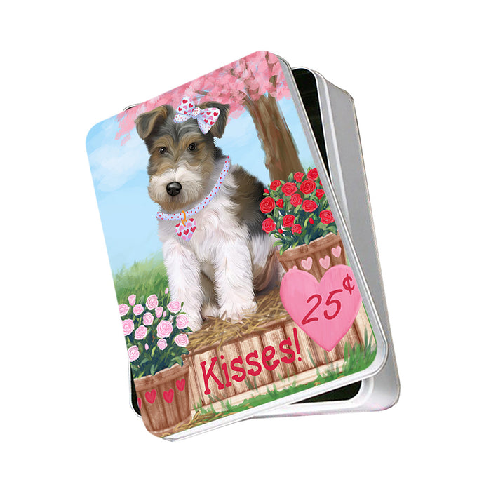 Rosie 25 Cent Kisses Wire Fox Terrier Dog Photo Storage Tin PITN56211
