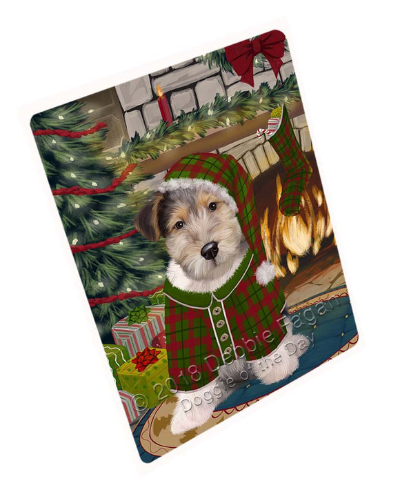 The Stocking was Hung Wire Fox Terrier Dog Magnet MAG72123 (Small 5.5" x 4.25")