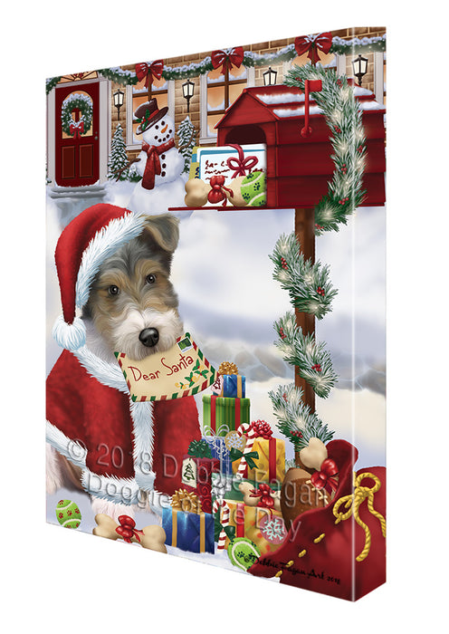 Wire Fox Terrier Dog Dear Santa Letter Christmas Holiday Mailbox Canvas Print Wall Art Décor CVS99899