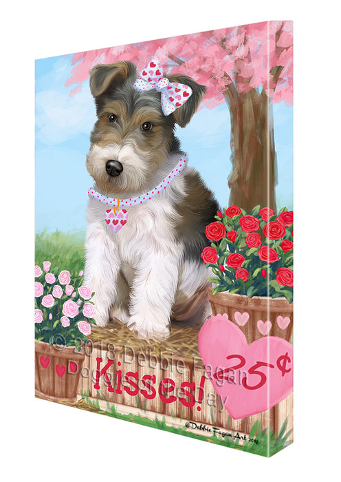 Rosie 25 Cent Kisses Wire Fox Terrier Dog Canvas Print Wall Art Décor CVS128636