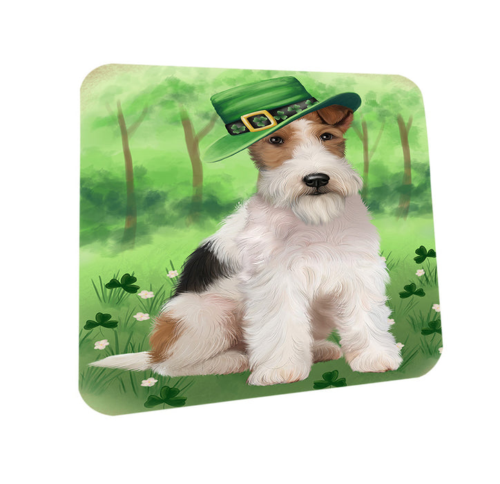 St. Patricks Day Irish Portrait Wire Fox Terrier Dog Coasters Set of 4 CST57018