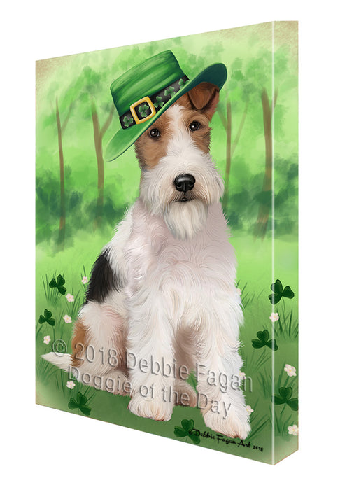 St. Patricks Day Irish Portrait Wire Fox Terrier Dog Canvas Print Wall Art Décor CVS135980