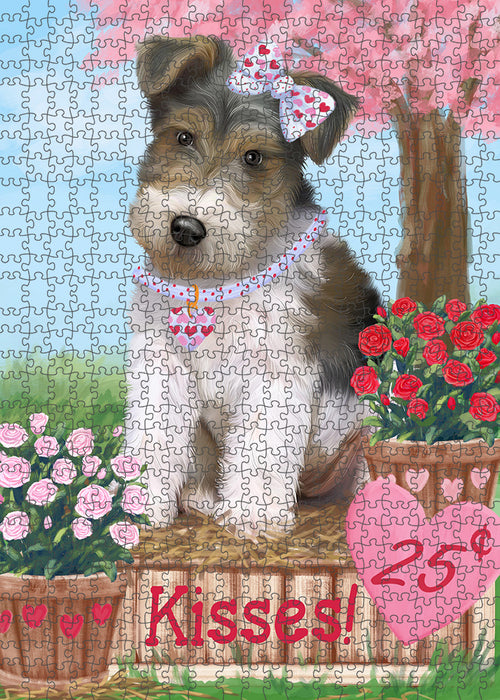 Rosie 25 Cent Kisses Wire Fox Terrier Dog Puzzle with Photo Tin PUZL93272