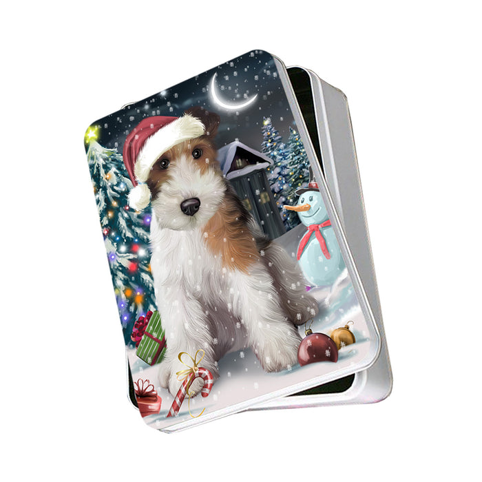 Have a Holly Jolly Wire Fox Terrier Dog Christmas Photo Storage Tin PITN51688