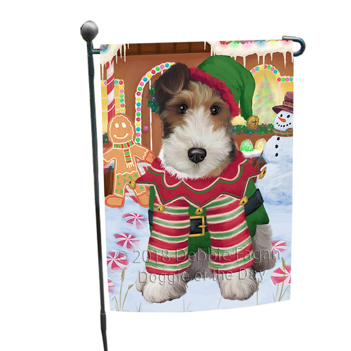Christmas Gingerbread House Candyfest Wire Fox Terrier Dog Garden Flag GFLG57228