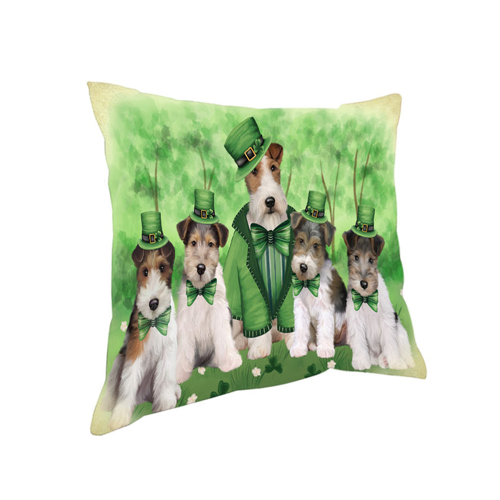 St. Patricks Day Irish Portrait Wire Fox Terrier Dogs Pillow PIL86356