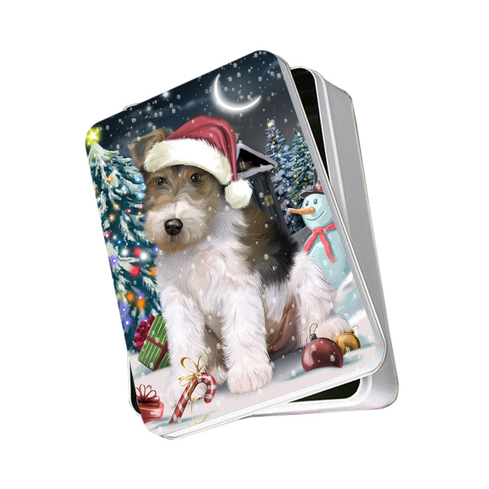 Have a Holly Jolly Wire Fox Terrier Dog Christmas Photo Storage Tin PITN51689
