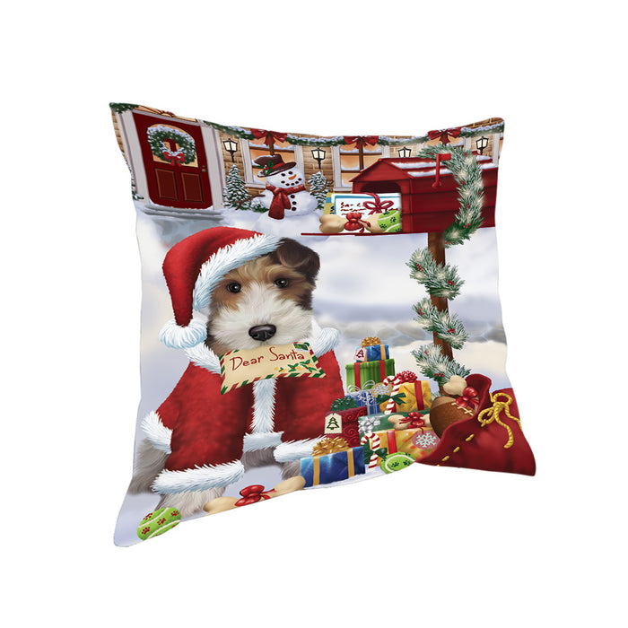 Wire Fox Terrier Dog Dear Santa Letter Christmas Holiday Mailbox Pillow PIL70872