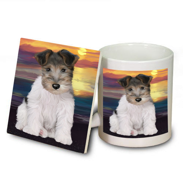 Wire Fox Terrier Dog Mug and Coaster Set MUC52800
