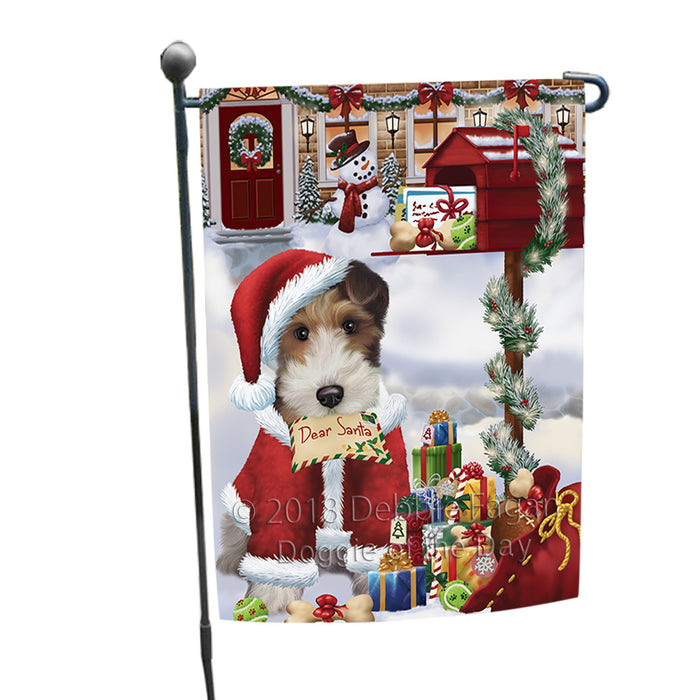 Wire Fox Terrier Dog Dear Santa Letter Christmas Holiday Mailbox Garden Flag GFLG53624