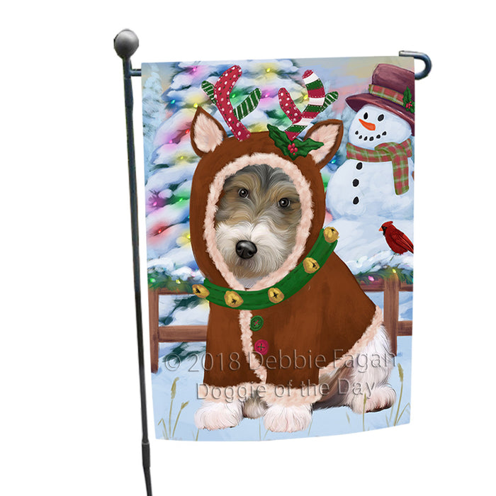 Christmas Gingerbread House Candyfest Wire Fox Terrier Dog Garden Flag GFLG57229
