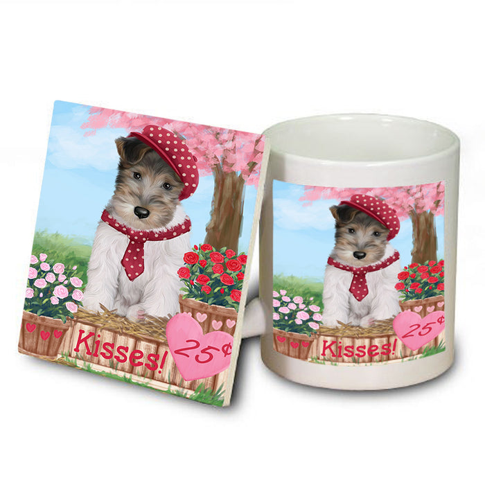 Rosie 25 Cent Kisses Wire Fox Terrier Dog Mug and Coaster Set MUC56261
