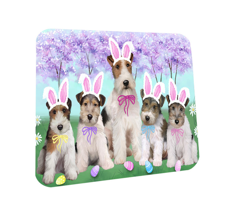 Easter Holiday Wire Fox Terriers Dog Coasters Set of 4 CST56915