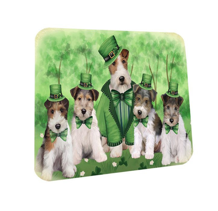 St. Patricks Day Irish Portrait Wire Fox Terrier Dogs Coasters Set of 4 CST57019