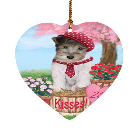 Rosie 25 Cent Kisses Wire Fox Terrier Dog Heart Christmas Ornament HPOR56625