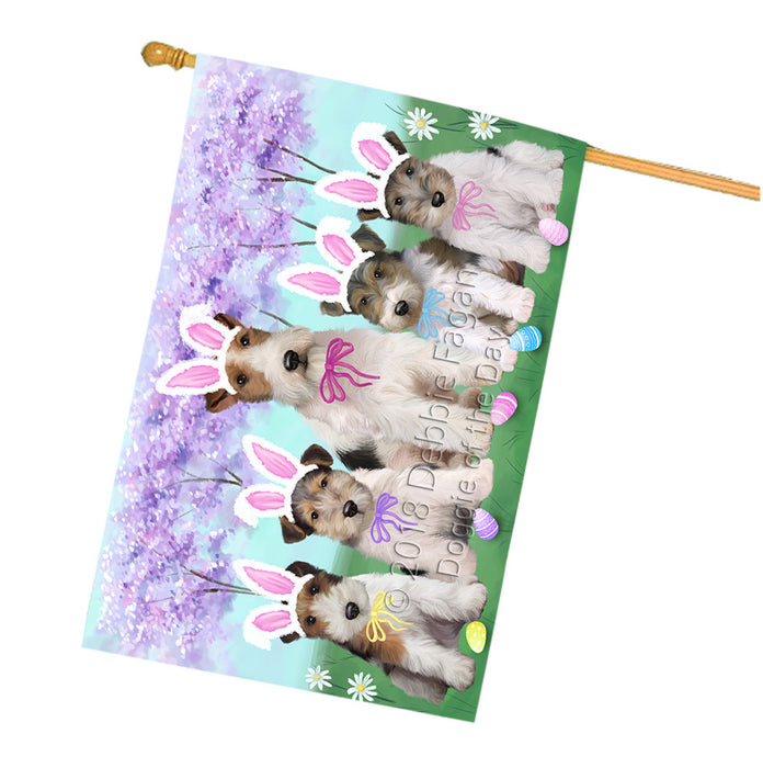 Easter Holiday Wire Fox Terriers Dog House Flag FLG57641