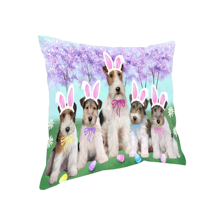 Easter Holiday Wire Fox Terriers Dog Pillow PIL82148