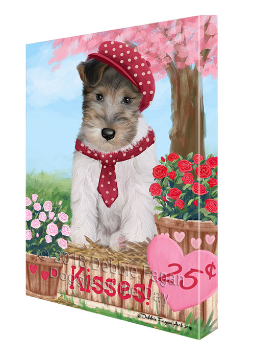 Rosie 25 Cent Kisses Wire Fox Terrier Dog Canvas Print Wall Art Décor CVS128645