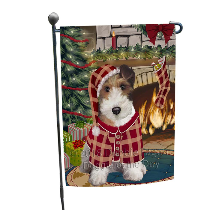 The Stocking was Hung Wire Fox Terrier Dog Garden Flag GFLG55956
