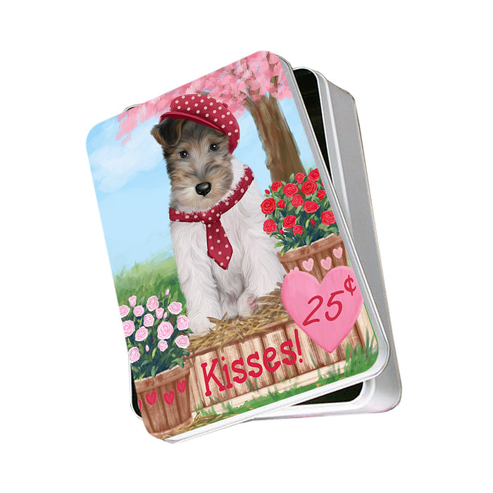 Rosie 25 Cent Kisses Wire Fox Terrier Dog Photo Storage Tin PITN56212