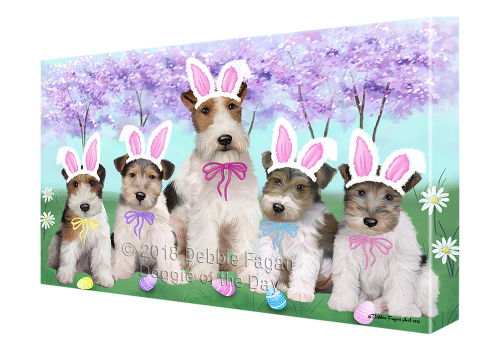 Easter Holiday Wire Fox Terriers Dog Canvas Print Wall Art Décor CVS134900