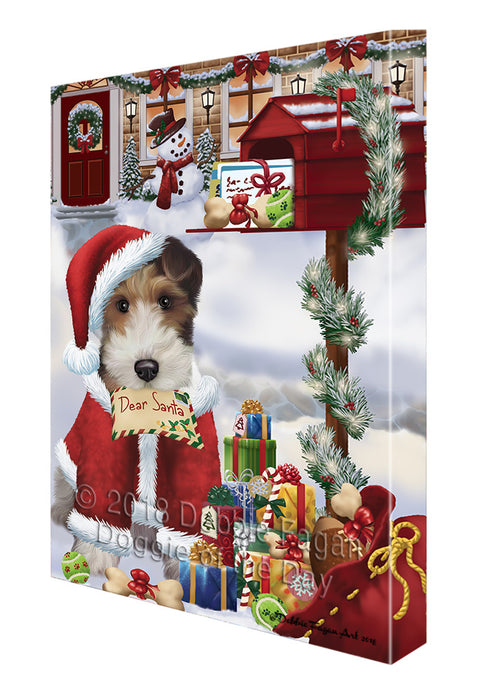 Wire Fox Terrier Dog Dear Santa Letter Christmas Holiday Mailbox Canvas Print Wall Art Décor CVS99908
